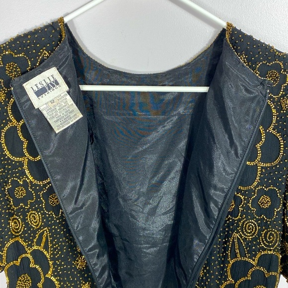 Leslie Fay Evenings beaded silk blouse size 12 - Picture 8 of 12